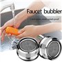 SANTOO 3 Pièces Mousseur Robinet, Aerateur Robinet Filtre Robinet avec Joint D'étanchéité Pour Cuisine, Salle de Bain - Argent (