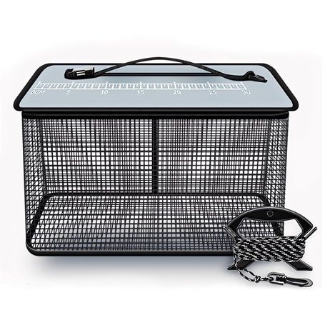 Panier de Pêche Flottant Filet de Rangement Pliable pour Leurres de Pêche Cage Portable Filet de Pêche avec Corde Antidérapante