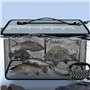 Panier de Pêche Flottant Filet de Rangement Pliable pour Leurres de Pêche Cage Portable Filet de Pêche avec Corde Antidérapante 