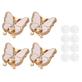 Lot de 4 Cache-boutons Chemise en Strass