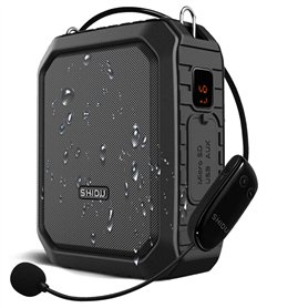 SHIDU Amplificateur de Voix sans Fil Haut-Parleur Bluetooth Système de sonorisation Portable étanche 18W avec Casque Micro sans