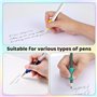 20 Pièces Guide Doigts Ecriture Enfant, Aide Ecriture Enfant Silicone avec 10 Couleurs, Stylo Ergonomique Grippies Aide écriture