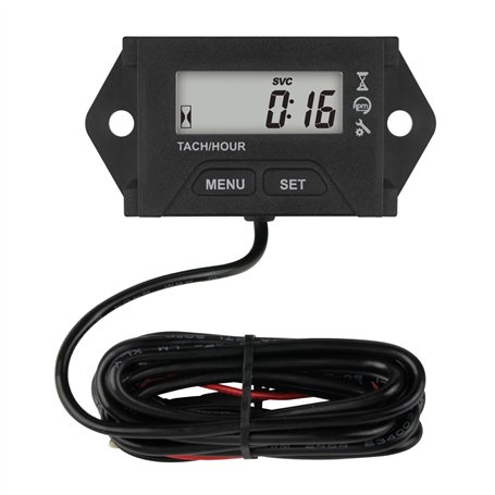 Yooreal Entretien numérique Compteur Horaire Tachymètre Pour 2 ou 4 Temps Petit Moteur À Essence Pelouse Tracteur Générateur Tro