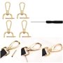 LiJuanWang Mousqueton avec Pivot,4 pièces Mousqueton en Métal,Mousqueton Porte-Clés en D Fermoirs Mousquetons Pivotants pour Cor