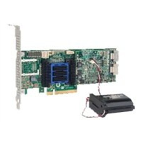 Adaptec 2273600-R Carte contrôleur Raid Mini SAS 6 Gbit/s 8 Voies PCI-E maxCache 2.0 avec connecteurs montés sur Le Dessus