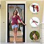 100x220cm Moustiquaire de balcon en fibre de verre Rideau anti-moustique sans percer Ridea