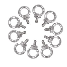 VIVIIHOO Boulon à Oeil en Acier Inoxydable M6 10 pièces Anneau de Boulon à Oeil Rond sécurisé Boulon à Oeil Boulon à Oeil pour a