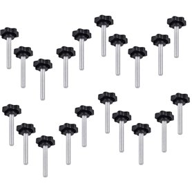 VIVIIHOO 20 Pièces Bouton à Vis Fileté M6 * 40 Étoile Poignée Tête en Plastique Écrou Vis de Serrage Acier pour Tour