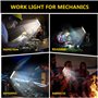 ONEVER Lampe torche rechargeable USB torche LED travail lumière Portable magnétique COB crochet suspendu pour lampe de réparatio