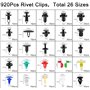 Lips Voiture Noir Universel Rivet Plastique Fixation