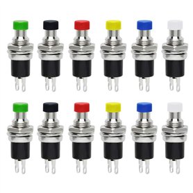 QitinDasen 12Pcs Premium 7mm Mini Interrupteur à Bouton Poussoir Momentané