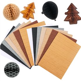 OTCRAFT Lot de 14 blocs de papier nid d'abeille pour loisirs créatifs 3D et cartes pop-up ; 30 couches de 2 cm de colle en nid d