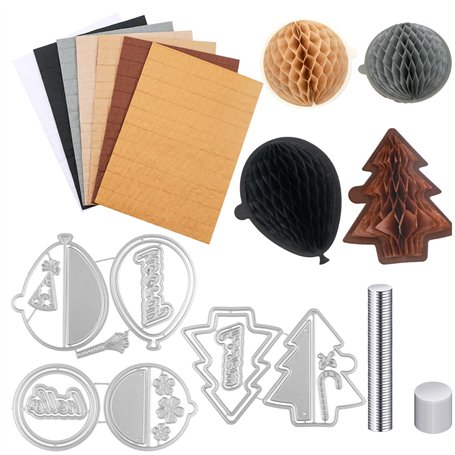 OTCRAFT Lot de 10 blocs de papier alvéolé et matrices de découpe avec aimants blancs pour loisirs créatifs 3D et cartes pop-up ;