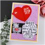 OTCRAFT Lot de 8 blocs de papier alvéolé et matrices de découpe Love avec aimants blancs pour loisirs créatifs 3D et cartes pop-