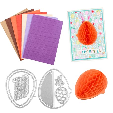 OTCRAFT Lot de 8 blocs de papier nid d'abeille et œufs de Pâques avec emplacement magnétique pour loisirs créatifs 3D et cartes