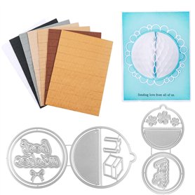 OTCRAFT Lot de 9 blocs de papier nid d'abeille et matrices de découpe rondes avec aimants blancs pour loisirs créatifs 3D et car