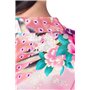 Dolamen Kimono Robe Filles, Filles Enfant Garçon Chemises de Nuit Paon et Fleurs, Robe Peignoir en Satin Pyjamas Natation Annive