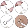 2M Blanc Cable Rideau,Cable pour Rideaux Câbles de Rideau avec 4 Pièces Crochets et 4 Pièces Yeux œillets,Corde Suspendue Kit po