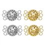 FDEETY 4 Pièces Lot de Fermoir pour Collier Superposition 18K Goldplated Trois Anneaux Tournesol Fermoir Bracelet Multi Couches