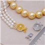 FDEETY 4 Pièces Lot de Fermoir pour Collier Superposition 18K Goldplated Trois Anneaux Tournesol Fermoir Bracelet Multi Couches 
