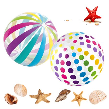 ARTGUTS Lot de 2 ballons gonflables arc-en-ciel de 40 cm - Idéal pour la piscine