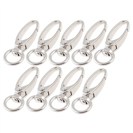 Lot de 9 émerillons pivotants - Pour porte-clés - Argentés