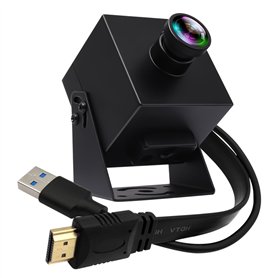 ELP Caméra HDMI 4K USB 3.0 HDMI Sortie simultanée PC 60fps Vidéoconférence 2X Caméra Zoom numérique Objectif 120 degrés sans Dis