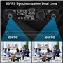 ELP Caméra USB 60 fps - Synchronisation 4 MP - Double Objectif - Caméra USB avec Objectif de 120 degrés sans Distorsion - Caméra