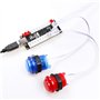 Hikig Kit Arcade DIY 2 Joueurs 2x encodeur USB Zero Delay + 2x Joystick + 20 boutons LED Arcade - Couleur rouge et bleue