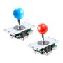 Hikig Kit Arcade DIY 2 Joueurs 2x encodeur USB Zero Delay + 2x Joystick + 20 boutons LED Arcade - Couleur rouge et bleue