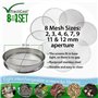 Practicool Tamis de rempotage de Jardin – Énigme en Acier Inoxydable – Tamis de Terre – avec 8 Tailles de Filtre interchangeable