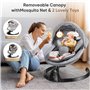 Kiloston Balancelle Bébé Électrique - Transat Bébé Électrique avec Application et Bluetooth, Harnais à 5 Points, 5 Vitesses et T