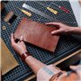 GIDWRIY Kit Couture Cuir, 2 Pcs Fil Ciré pour Cuir Marron Noir, avec Aiguille Cuir Main et Alene pour Cuir, Outils pour Coudre l