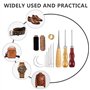 YZROHYI RIY Kit Couture Cuir, 2 Pcs Fil Ciré pour Cuir Marron Noir, avec Aiguille Cuir Main et Alene pour Cuir, Outils pour Coud