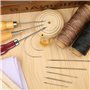 YZROHYI RIY Kit Couture Cuir, 2 Pcs Fil Ciré pour Cuir Marron Noir, avec Aiguille Cuir Main et Alene pour Cuir, Outils pour Coud