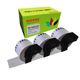 Doree DK-N55224 DKN55224 Lot de 3 étiquettes blanches non adhésives pour Brother P-Touch QL-650TD