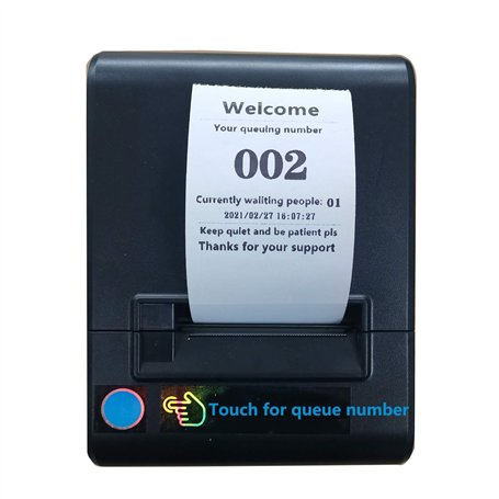 Lengon Système thermique 58 mm pour impression de tickets - Système d'appel de numéro de file d'attente - Distributeur de ticket