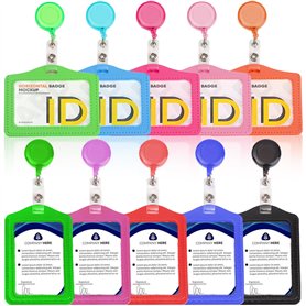 Yoirzit Porte-badge d'identité en cuir PU 10 pièces