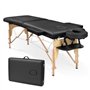 Higliocas Table de massage pliable cosmétique : 2 zones en bois Table de massage mobile Lit de massage pour physiothérapie et ta
