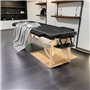 Higliocas Table de massage pliable cosmétique : 2 zones en bois Table de massage mobile Lit de massage pour physiothérapie et ta