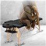 Higliocas Table de massage pliable cosmétique : 2 zones en bois Table de massage mobile Lit de massage pour physiothérapie et ta