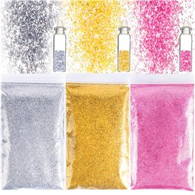 Volhuluk 150g Poudres de Paillettes Argent Rose Doré