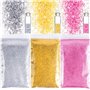 Volhuluk 150g Poudres de Paillettes Argent Rose Doré