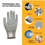 FHISKUNYU Ensemble de 3 Couteaux à Huîtres Professionnels et 1 Paire de Gants Gris Résistants - Ouvre-Huîtres et Protection pour