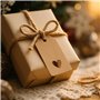 Lot de 50 étiquettes cadeaux vierges en papier marron avec ficelle 6 x 5 cm pour cadeaux de mariage, anniversaire, Noël [arbre d