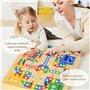 Zephyra 50 Pions en Bois pour Jeux de Société – Figurines Colorées avec 5 Dés en Bois – Accessoires de Jeux, Pièces de Rechange,