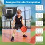 WRQIOO Mini panier de basket pour trampoline, accessoires de trampoline avec 4 ballons de basket et 1 pompe, pour enfants et adu