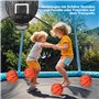 WRQIOO Mini panier de basket pour trampoline, accessoires de trampoline avec 4 ballons de basket et 1 pompe, pour enfants et adu