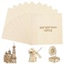POFIBO Contreplaqué 3mm - 10 Pièces 300 x 300 x 3 mm Feuille de Bois de Tilleul