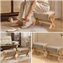 HWSWSH Pouf Repose Pieds en Bois, Ottoman Pouf Rectangulaire en Tissu, Tabouret Pouf Salon Elastique, Canapé Rembourré Moderne, 